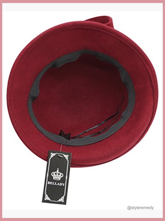 100% Wool Cloche Bucket Hat with Bow Accent main image 6